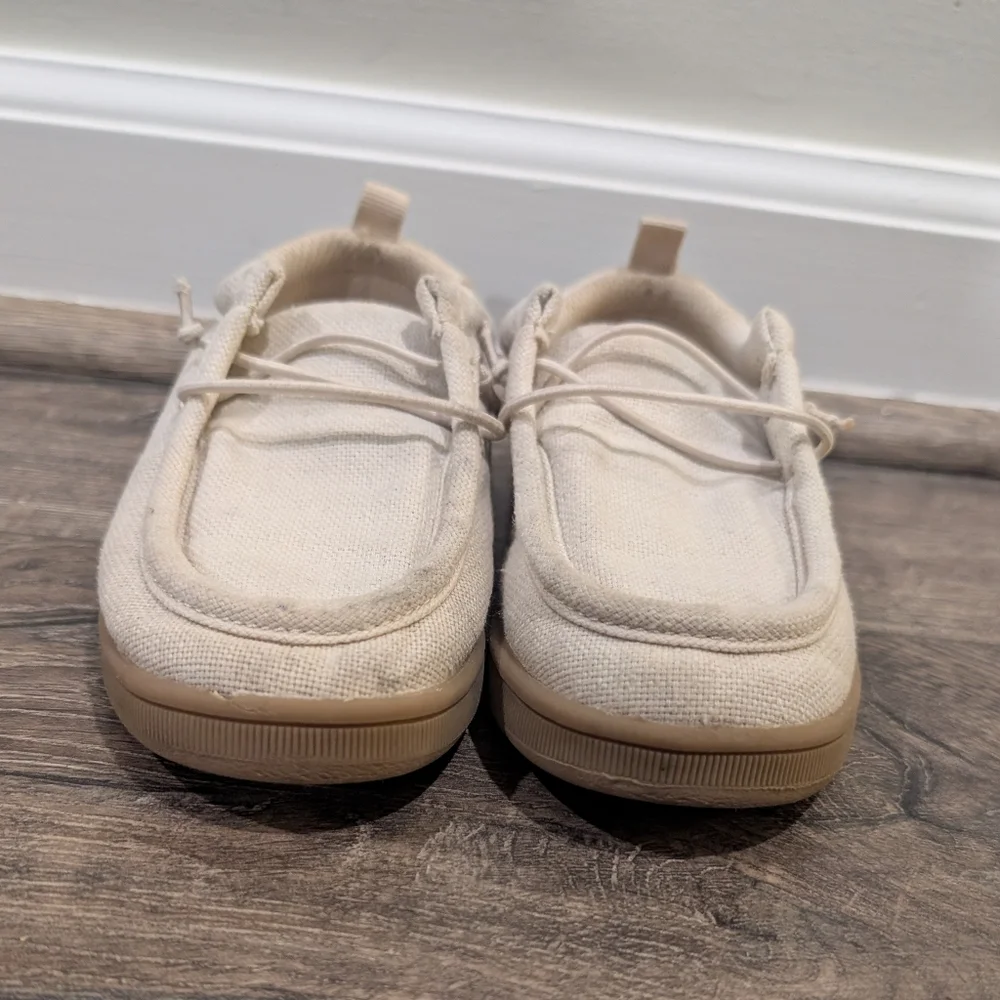 Gap Size 10 Toddler Boy Boat Shoes Slip On Loafers Tan Cream Easter Spring